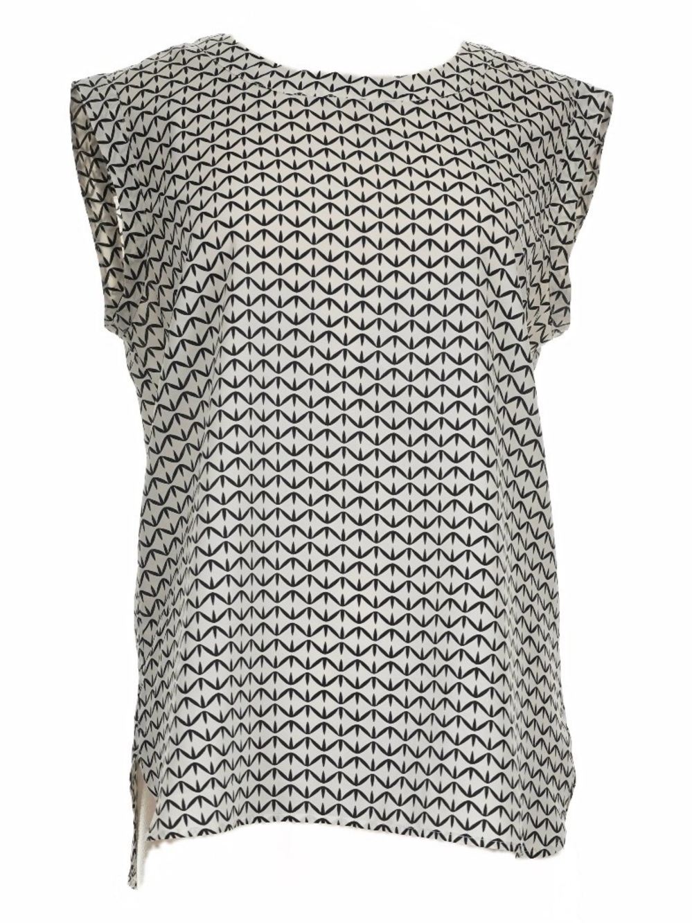 J. Crew Blouse | Size Medium | Black and White Print | Short Sleeve